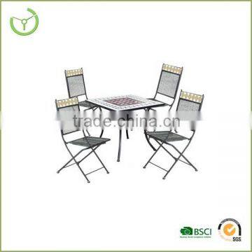 China top selling cheap folding bistro set/outdoor mosaic bistro set