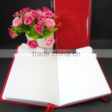 Embossed Logo Red Fabric Cover Journal With Elastic Band photo-4