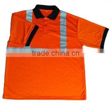 Polyester Hi Vis Fluorescent Polo Shirt Short Sleeve