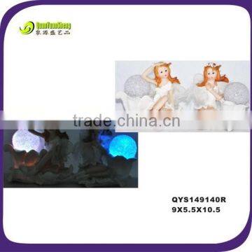 Handmade polyresin led beautiful decoration fairy