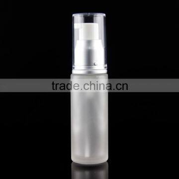 Frosted Cosmetic Glass Bottle With Silver Pump photo-3