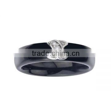 Sterling Silver Personalized OEM Zircon Ceramic Diamond Ring