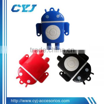 China supplier cheap custom mp3 player in cute android robot shape,accept Paypal