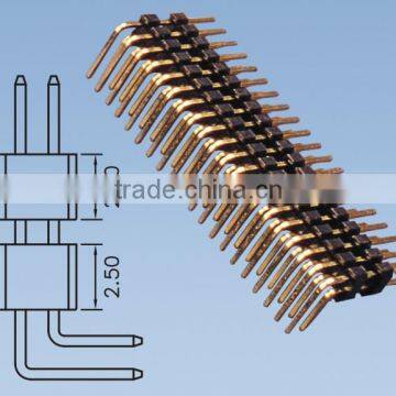 1.27mm 90 Degree Pin Header Connector Double Row Double Body H=2.5