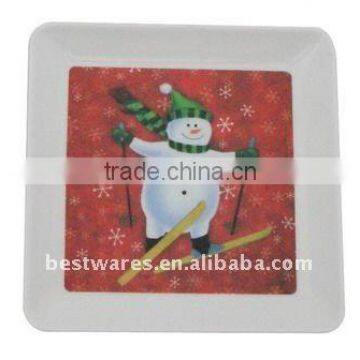 Square plastic plate