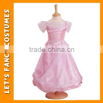 Girls gauze dress with short sleeves fashion children kids pink princess children costume PGCC-0092