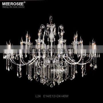 Diameter 1.4 meter Chrome Wrought Iron Contemporary Large Crystal Chandelier for Hotel Lobby MD2520 L24