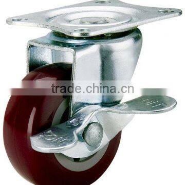 PVC swivel caster Wheels,side brake casters