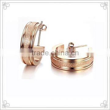 Gold Brushed Cuff Earrings With Stainless Steel