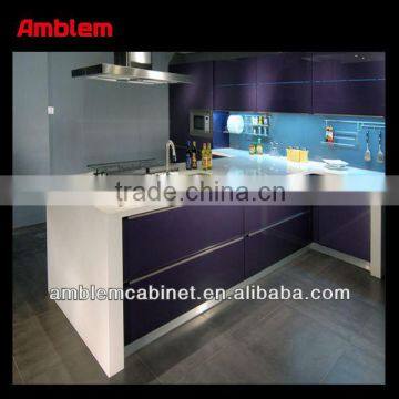 2014 new high gloss purple lacquer kitchen cabinet