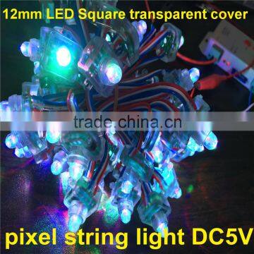 12mm Transparent Cover Ws2801,ws2811 Led String 12mm Suqare Shape Rgb Led Pixel 50pcs a String photo-5