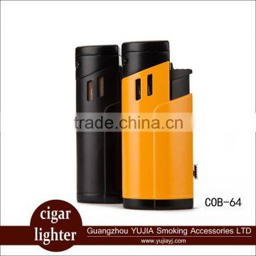 Guangzhou Yujia cohiba yellow and black custom cigar lighter 3 flame lighter wholesale