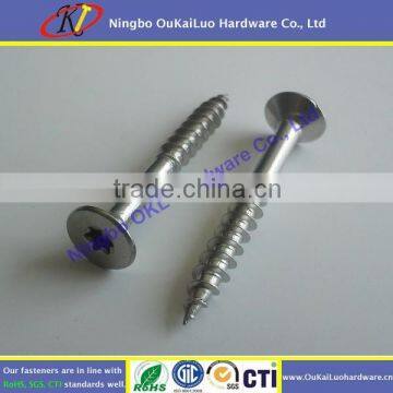 Stainless steel 304/306 Torx Flat Head Decking screw with ribs Type17 thread