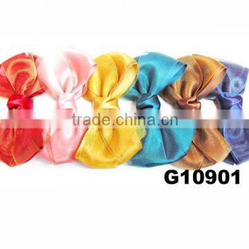 fashion adult lady iridescent silk satin ribbon big hair bows