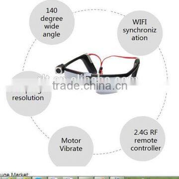 Mainstream colorful large storage wireless wifi hd 1080p outdoor sunglasses digital camera ,car dvd