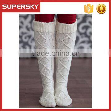 A-11 over the knee high tassel knit chunky boot socks women chunky knit leg warmers knitted thigh high boot socks