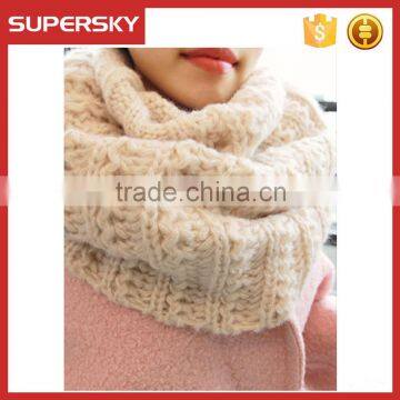 V-04 Soft and versatile chunky stylish crochet infinity neckwear warmer scarf winter women scarf