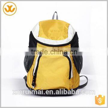 Outdoor travelling bag cheap waterproof golden black side bottel pocket lightweight backpack