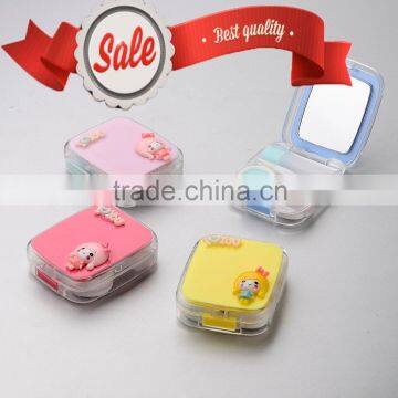 Factory outlet 3D Contact Lens Case, lovely girl contact lens box, love cartoon contact lens case