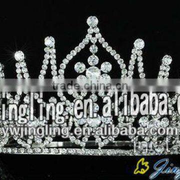 Tall Big Large Pageant Crystal Round Tiara Crown