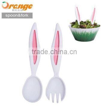 rabbit ear spoon and fork, kids tableware