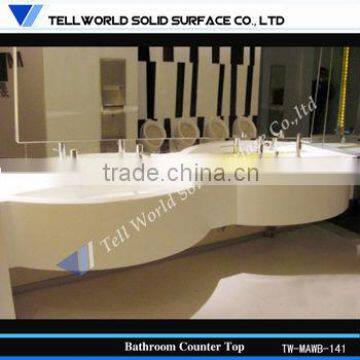 elegant white solid surface standing wash basin