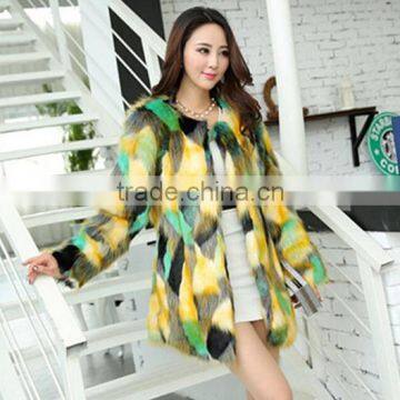 2016 fashion women brand fur coat