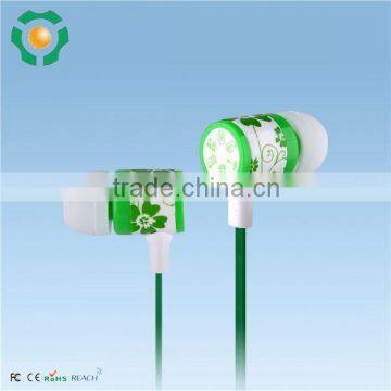 Colurful in-ear mp3 promotional earphones, mobile phone/ mp3 stereo earphone