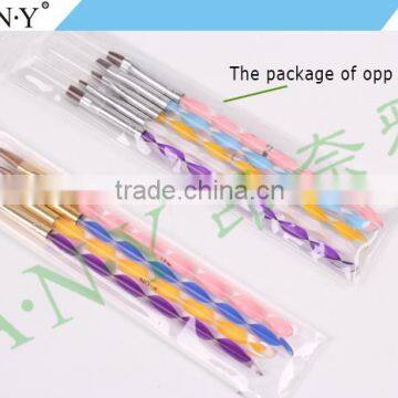 ANY Professional Nail Art Building Care 4PCS Wire Brush Set Pure Kolinsky Acylic Brush photo-4