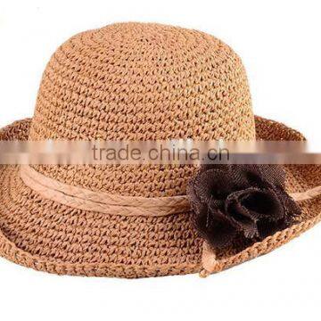 Professional manufacturer First Choice crochet straw bowler hat