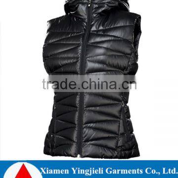 Winter new design men nylon down winter vest with hood