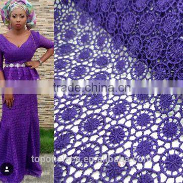 wholesale purple chemical lace/water soluble lace fabric/african wedding lace fabric