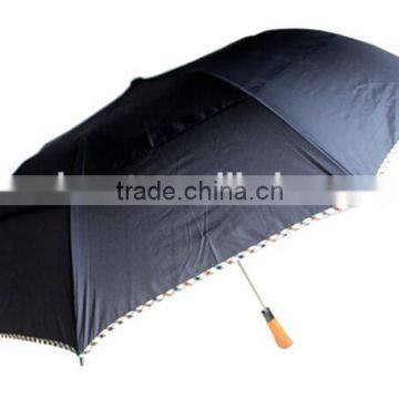Cheap Folded 27 Inch Wooden Handle 2 Folding Umbrella photo-3