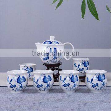 Chinese Style 7 Pieces Blue and White Porcelain Tea Set photo-2