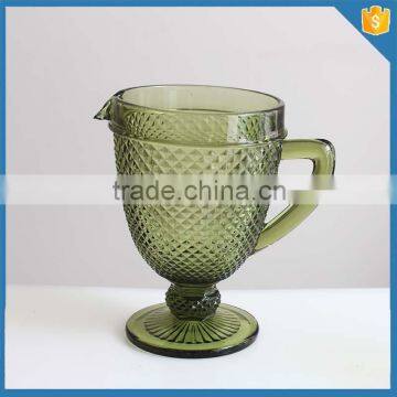 High quality drinking old fashioned wide mouth colored glass pitchers