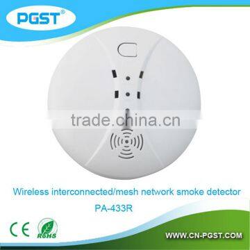 4 wired fire smoke detector alarm ,433/868Mhz, CE&ROHS&EN14604