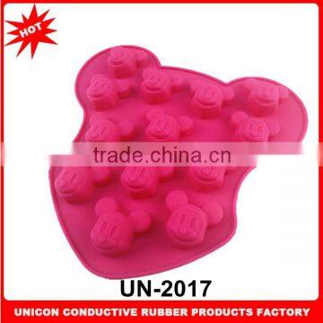 2014 New design 13 holes Mickey Mouse shape custom silicone mold for fondant 100% food grade silicone mold for pastry UN-2017