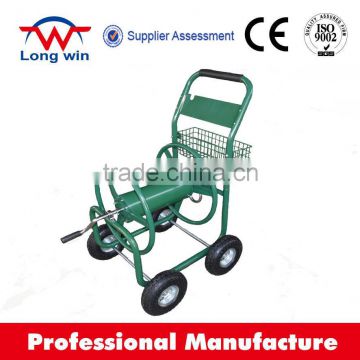 Metal 4 wheel garden hose reel cart