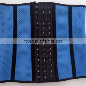 Latex waist cincher with hole type and 9 pcs steel boned