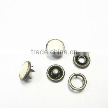 10mm matt black pearl prong snap button