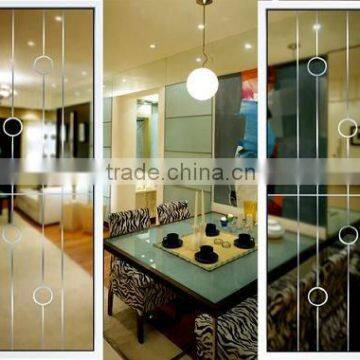 decorative engraved tempered door glass panel