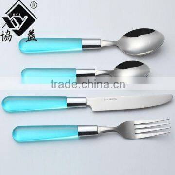Hot-sale Stainless Steel PS Plastic Handle Melamine Tableware With Transparant Handle photo-6