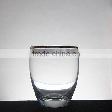 High white material glass cup with gold rim                        
                                                                                Supplier's Choice