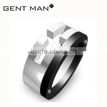 Fashion black Titanium 316L stainless steel rings men wholesale price