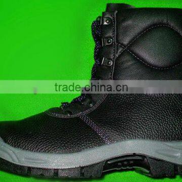 PU INJECTION SAFETY SHOES WITH STEEL TOE CAP STEEL PLATE WORKING SHOES BLACK STEEL SECURITY SHOES