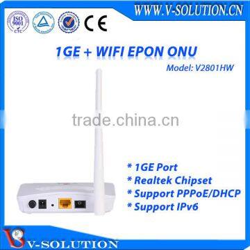 1GE + WiFi EPON ONU with Route Support IPv4 IPv6 Mini White Plastic Housing xPON Device ONT