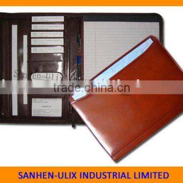 PU MATERIAL DOCUMENT FOLDER WITH 20 SHEETS NOTEPAD