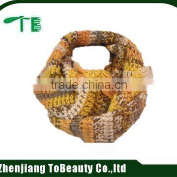 fashion colorful circle loop winter knitted scarf