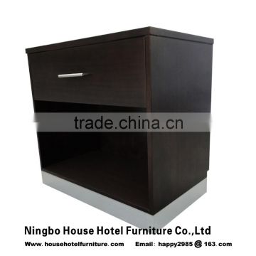 hotel furniture king nightstand with stainless steel kick toe