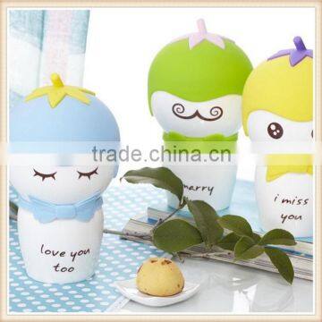 porcelain cartoon tomato mug with customize logo